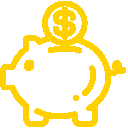 Illustration of a piggy bank with a coin being inserted into the top